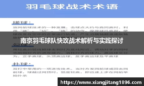 南京羽毛球队快攻战术解析与实践探讨